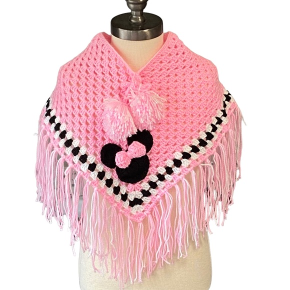 Other - Handmade Knit and Fringe Poncho Size Ages 2-5 Years